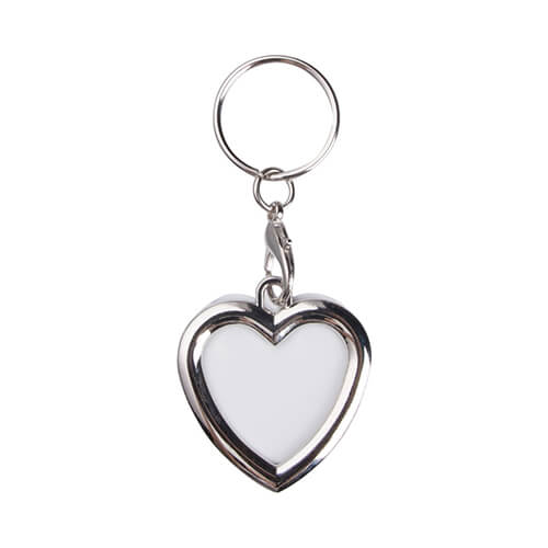 Fém,szív alakú kulcstartó- két oldalas